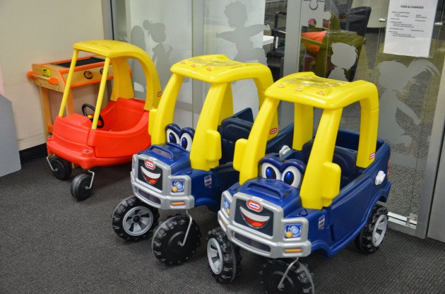 A very popular choice! Cars available for party hire (and yes the little people are allowed to ride them around the Library)