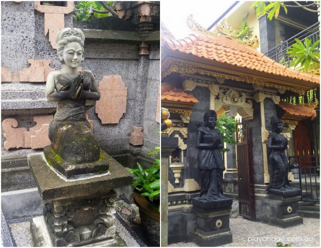 Bali Seminyak house entrance statues