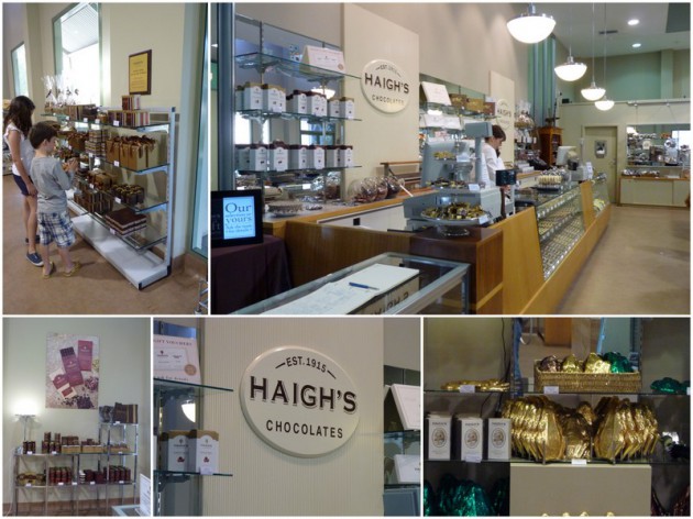 haigh's chocolates factory tours menu