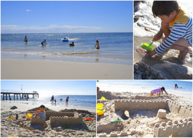 Normanville Beach sandcastles