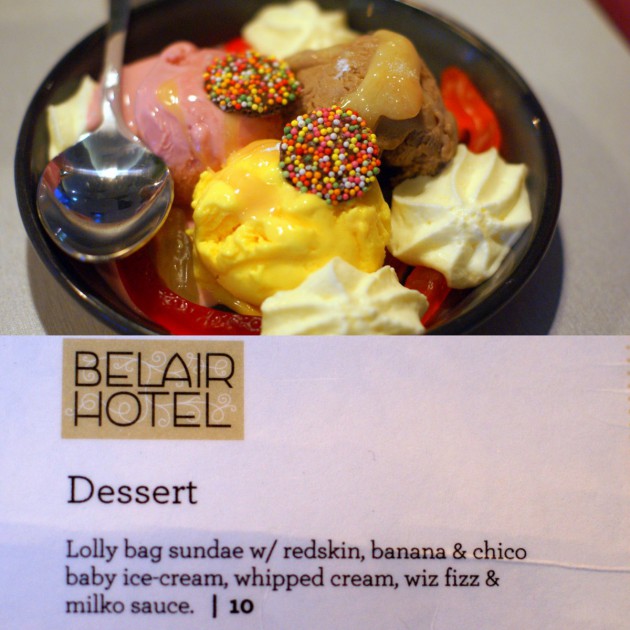 Belair Hotel lolly dessert