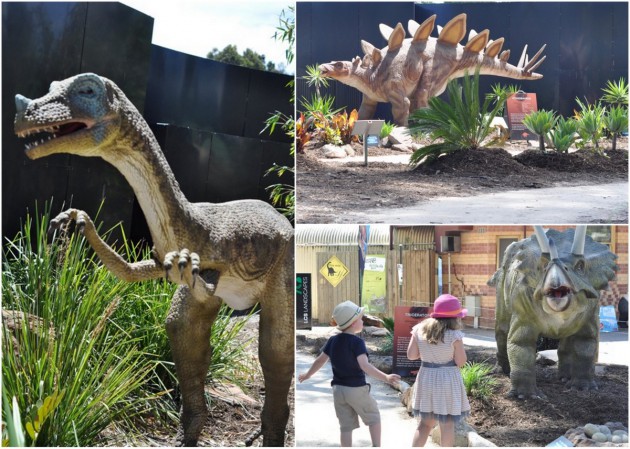 Dinosaur at Zoo photos collage 2