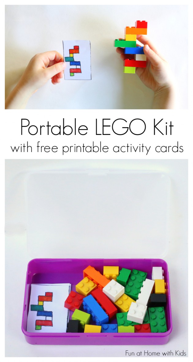 DIY Portable LEGO Kit With Free Printable Activity Cards Travel Idea 
