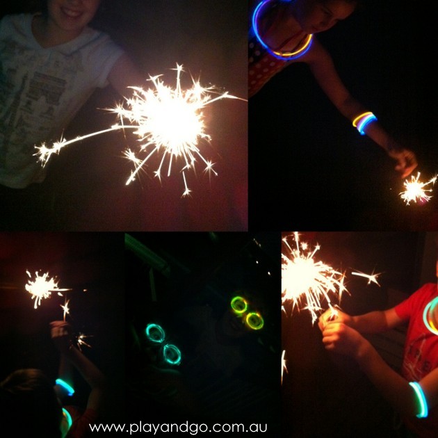 New Year's Eve fun at home with sparklers