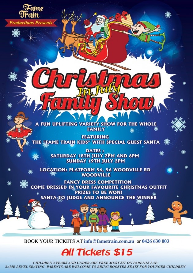 Christmas In July Family Show | 18 & 19 July 2015 - Play & Go ...