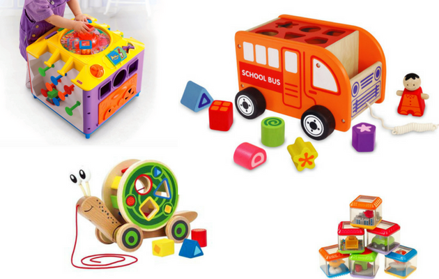 Birthday Present Ideas for One Year Olds - shape sorters and blocks