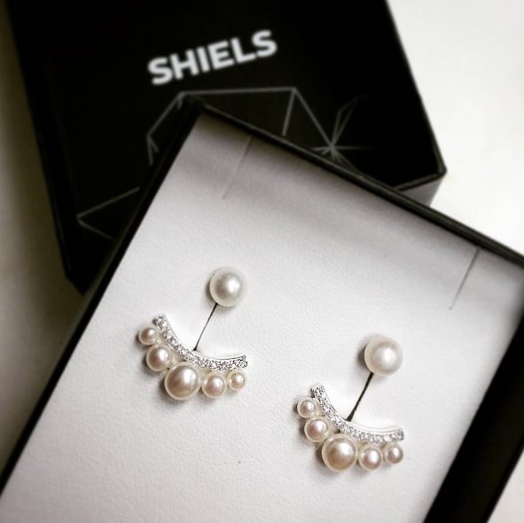 shiels earrings in box