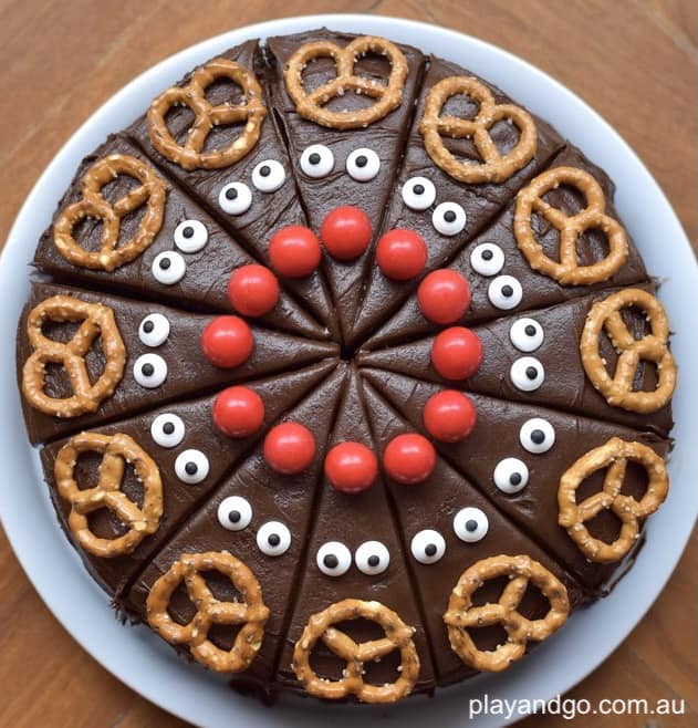 Christmas reindeer chocolate cake