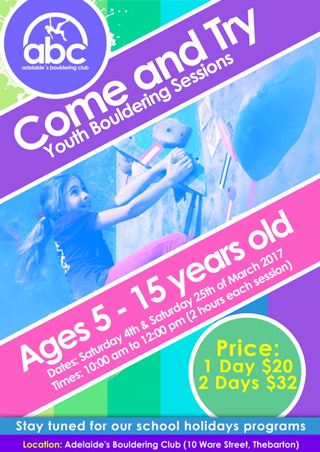 Adelaide Bouldering Club Come & Try Bouldering