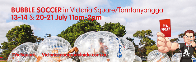 Bubble soccer in Victoria Square