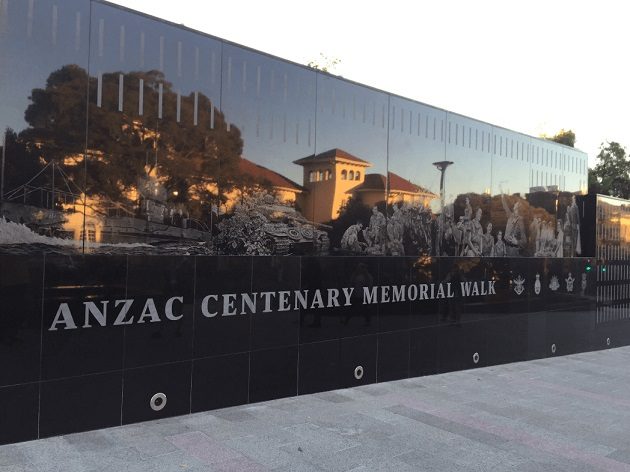ANZAC Memorial walk granite wall