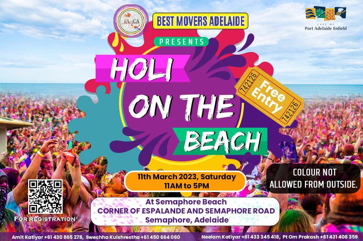 Holi On The Beach | Semaphore | 11 Mar 2023 - Play & Go Adelaideplay & Go  Adelaide