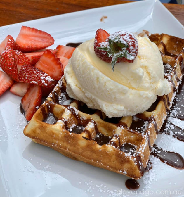 Green Valley Strawberries Cafe waffle