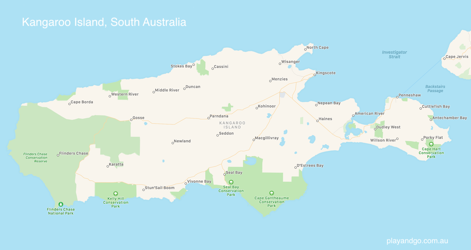 Kangaroo Island Sa Map 