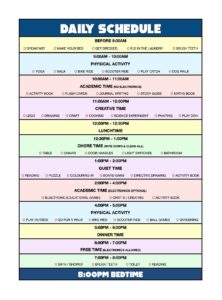 Daily Schedule for Families Staying Home | Activity Planner for Kids ...