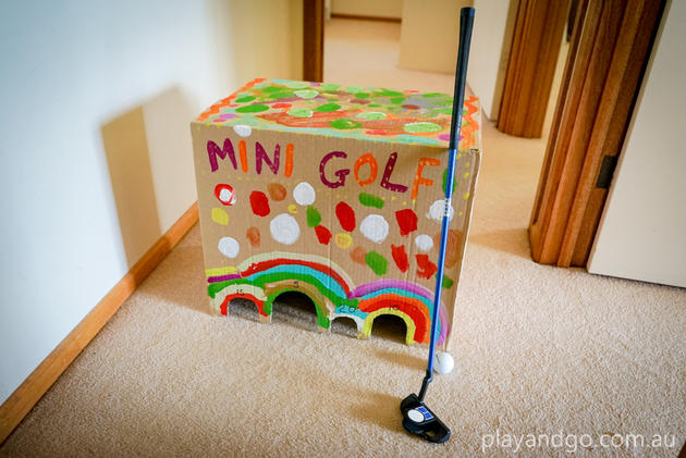 Turn a shoebox into hours of fun with this DIY target golf idea. A simple  cardboard craft that will keep the kids …