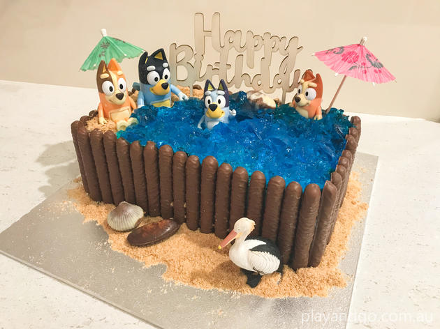 The Blu Party Bluey Theme Birthday Personalized Cake Topper for Bluey  Birthday Decorations with Baby Name & Age : Amazon.in: Toys & Games