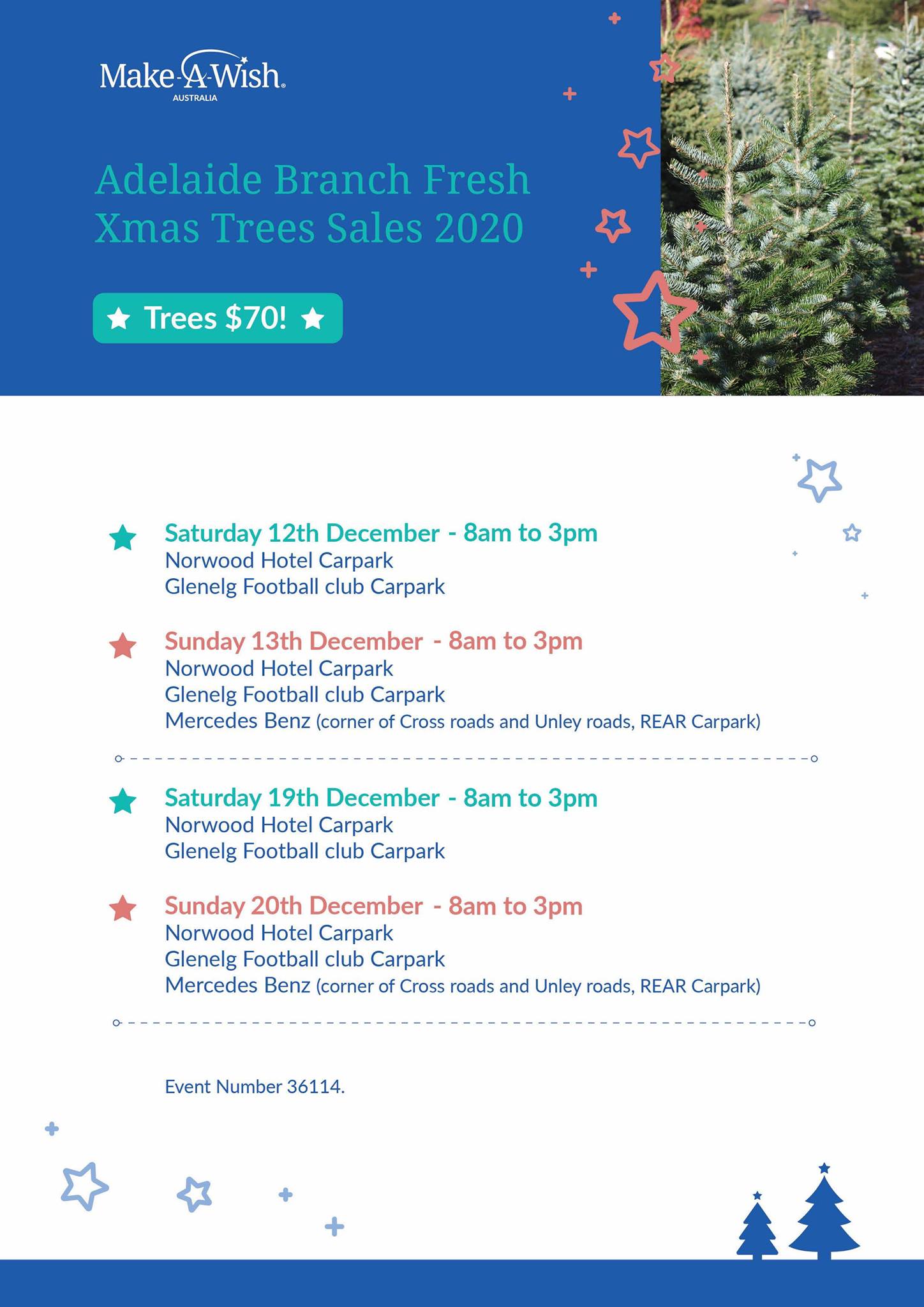 Fresh Christmas Trees MakeAWish Australia Adelaide Branch Popup