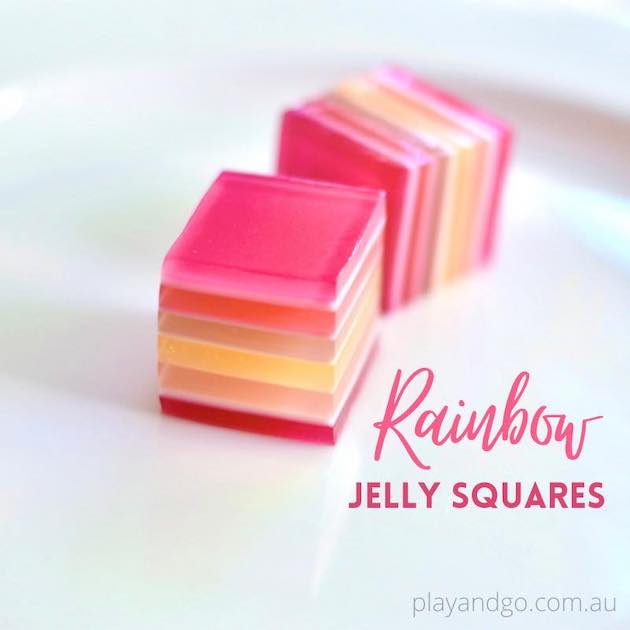 Rainbow Jelly Squares recipe