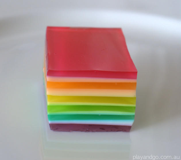 rainbow jelly square recipe