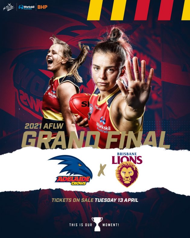 Aflw Adelaide Crows V Brisbane Lions Grand Final Adelaide Oval 17 Apr 2021 What S On For Adelaide Families Kidswhat S On For Adelaide Families Kids