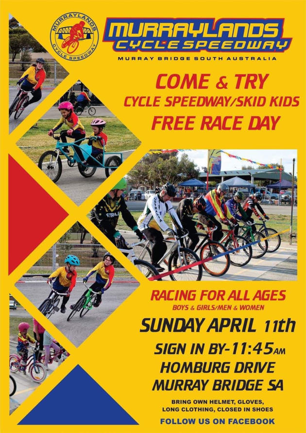 Murraylands Cycle Speedway Come Try Free Race Day 11 Apr 2021