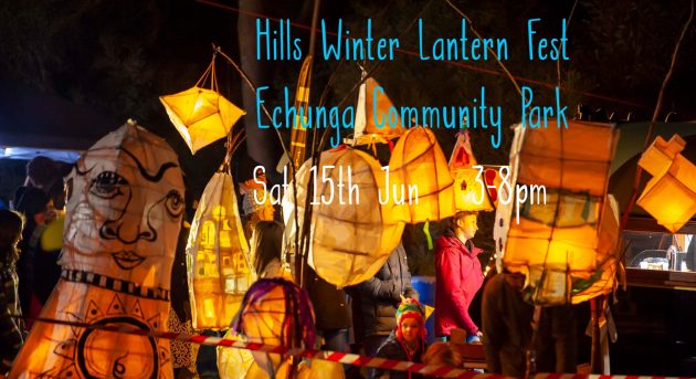 hills winter lantern