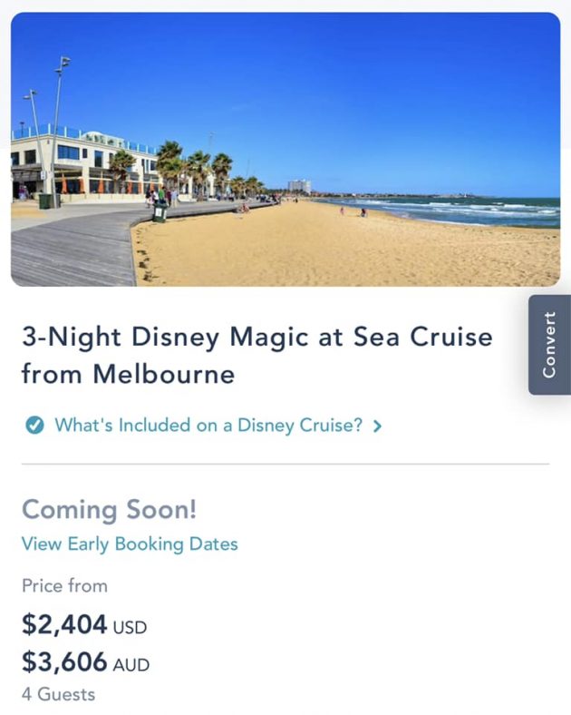 disney cruise lines australia cost from melbourne