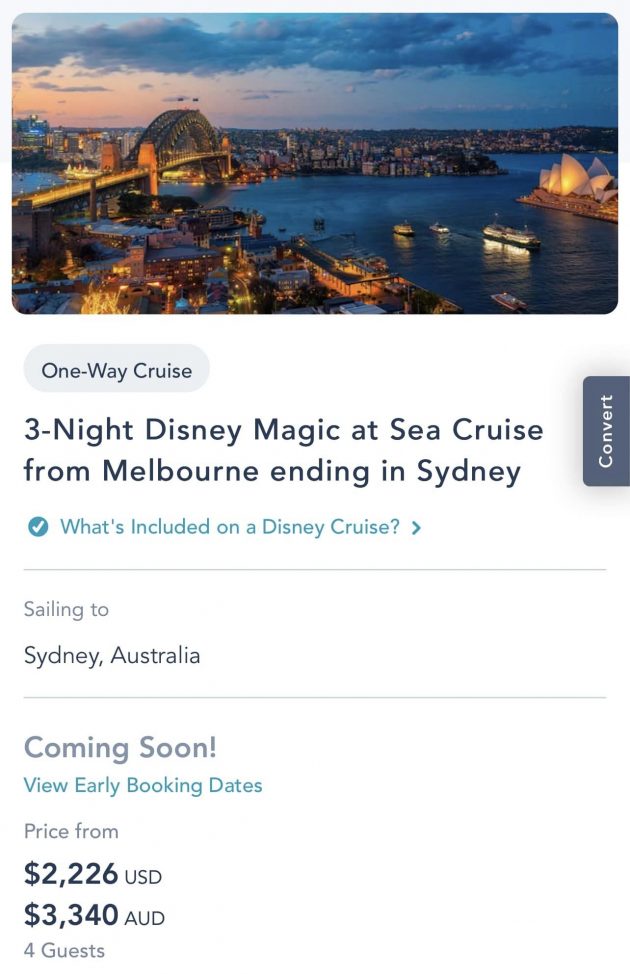 disney cruise australia cost