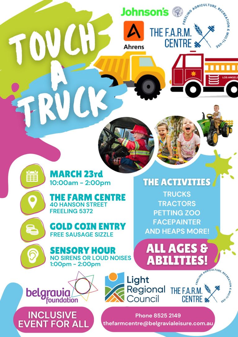 Touch A Truck Day | The FARM Centre | 23 Mar 2025 - Play & Go Adelaide