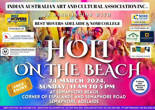 Holi on the Beach | Semaphore | 24 Mar 2024 - Play & Go AdelaidePlay ...