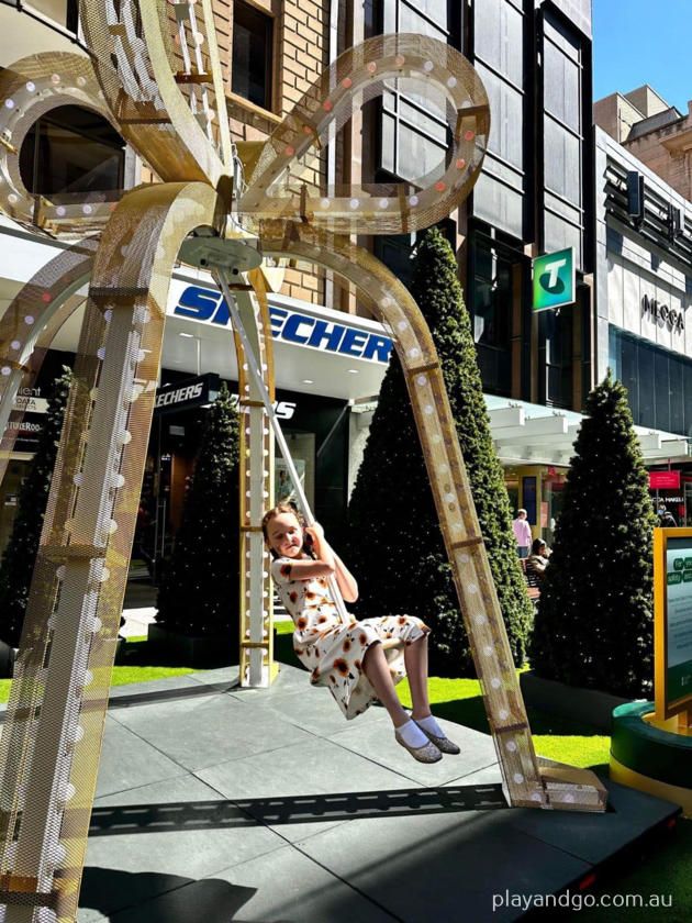 Christmas swings in Adelaide Rundle Mall