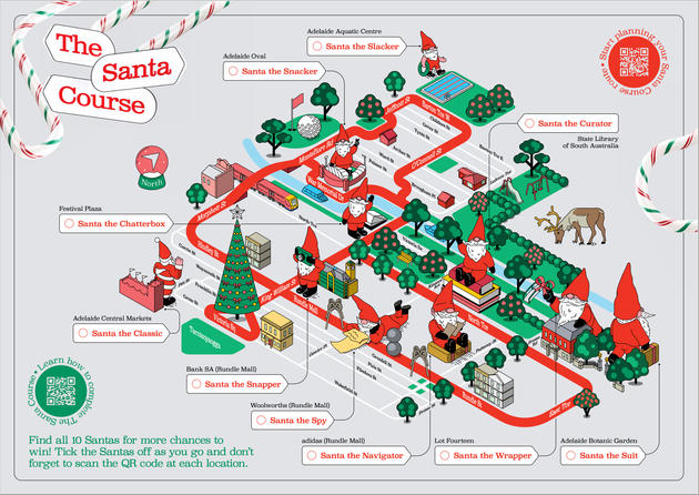 Santa Course Map Christmas in Adelaide