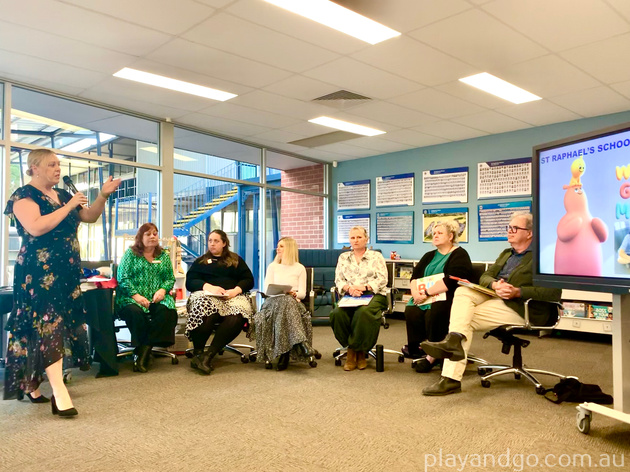 St Raphael's School Principal Emma Fowler with the expert panel