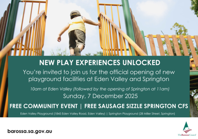 eden valley and springton playground opening