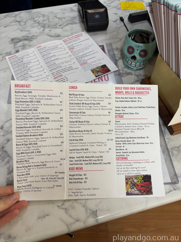 menu just Julies