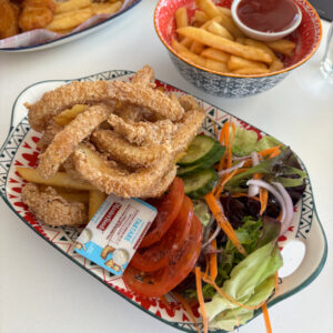 squid and chips just Julies