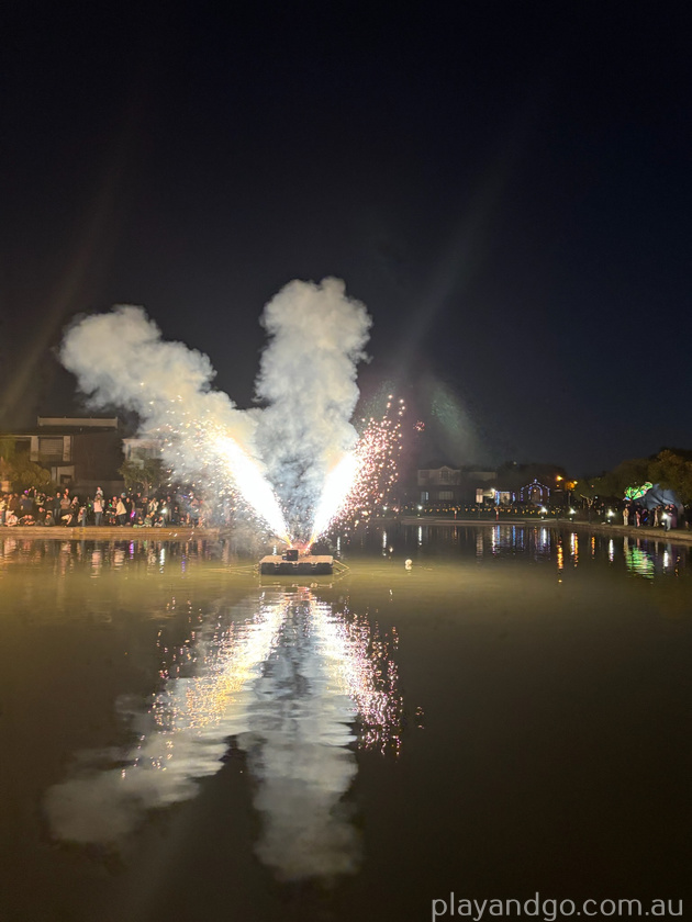 lights at Mawson fireworks
